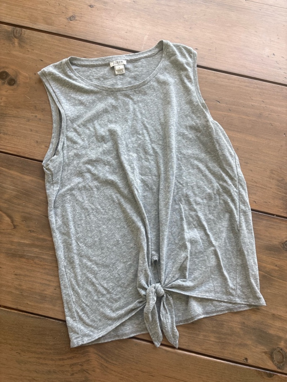 J. Crew Heather Gray Tie-Front Sleeveless Tank